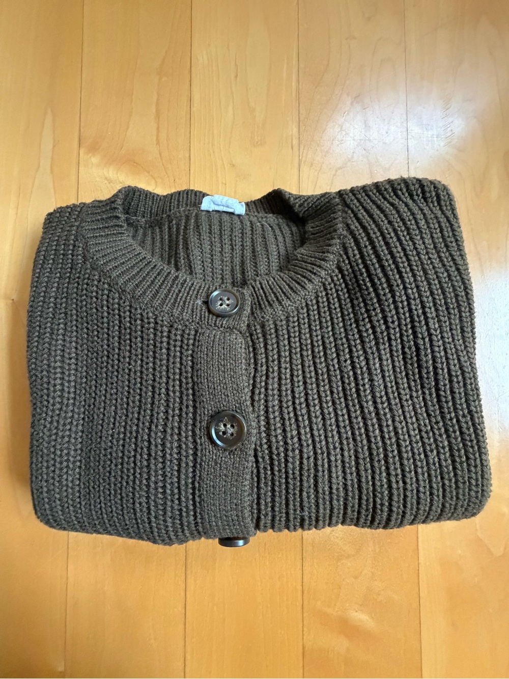 Jamie Kay Maverick Cardigan - Olive Brown Ribbed Button-Front